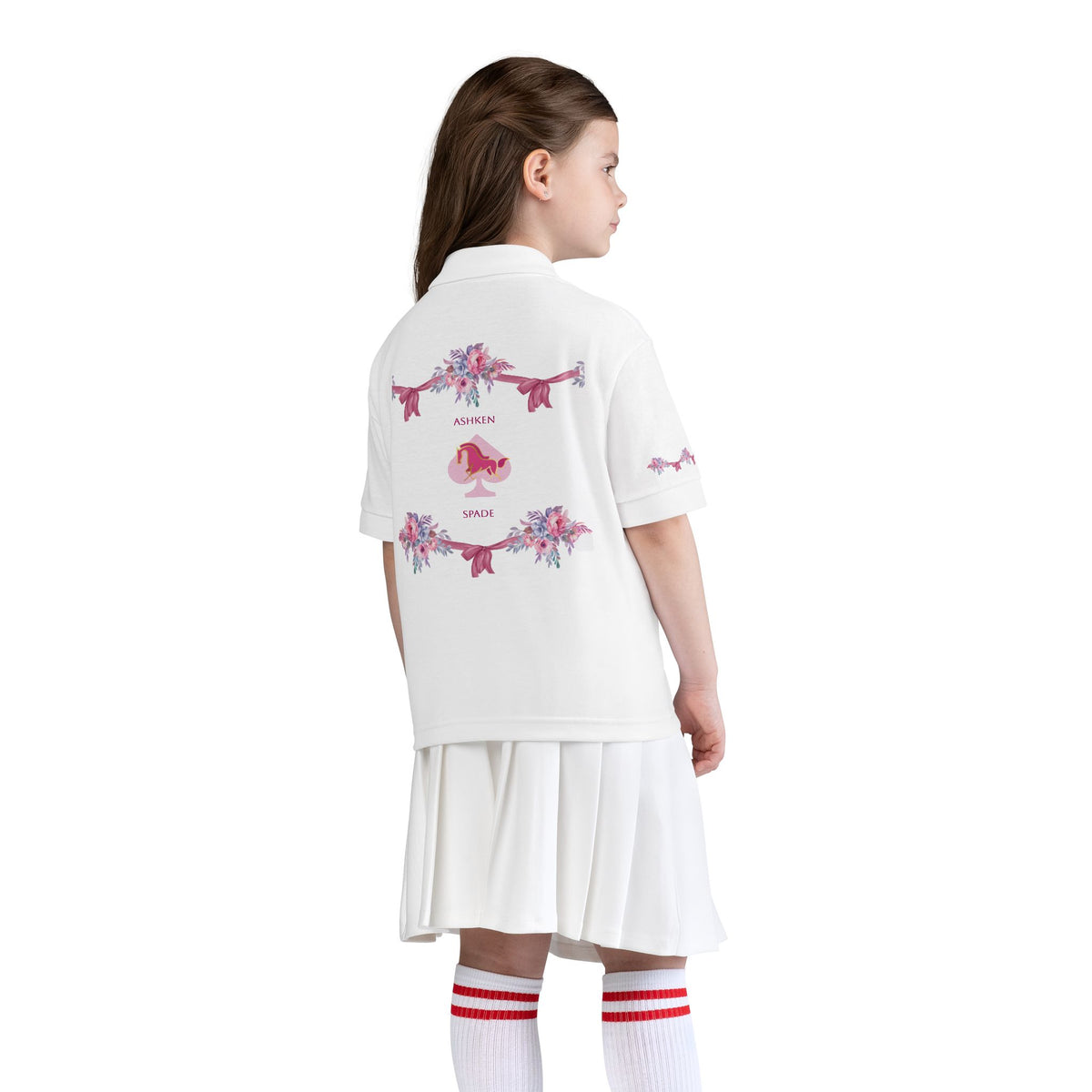 Pink FloraL Youth Polo