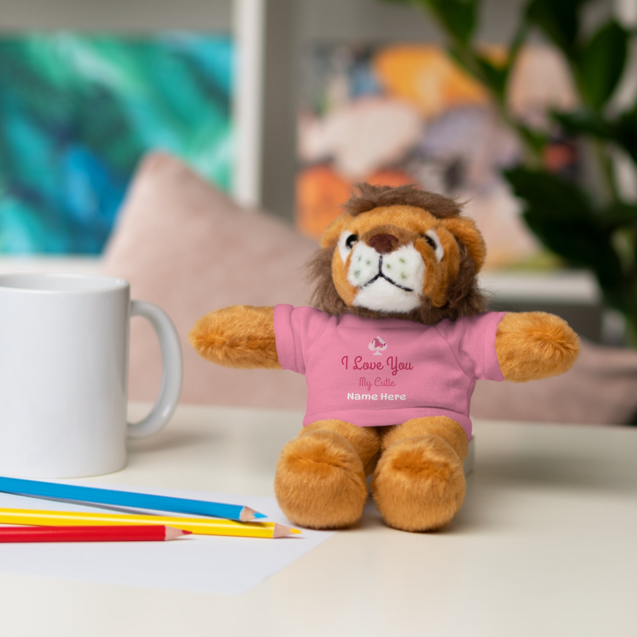 Personalized Teddy Bear with "I Love You" Tee