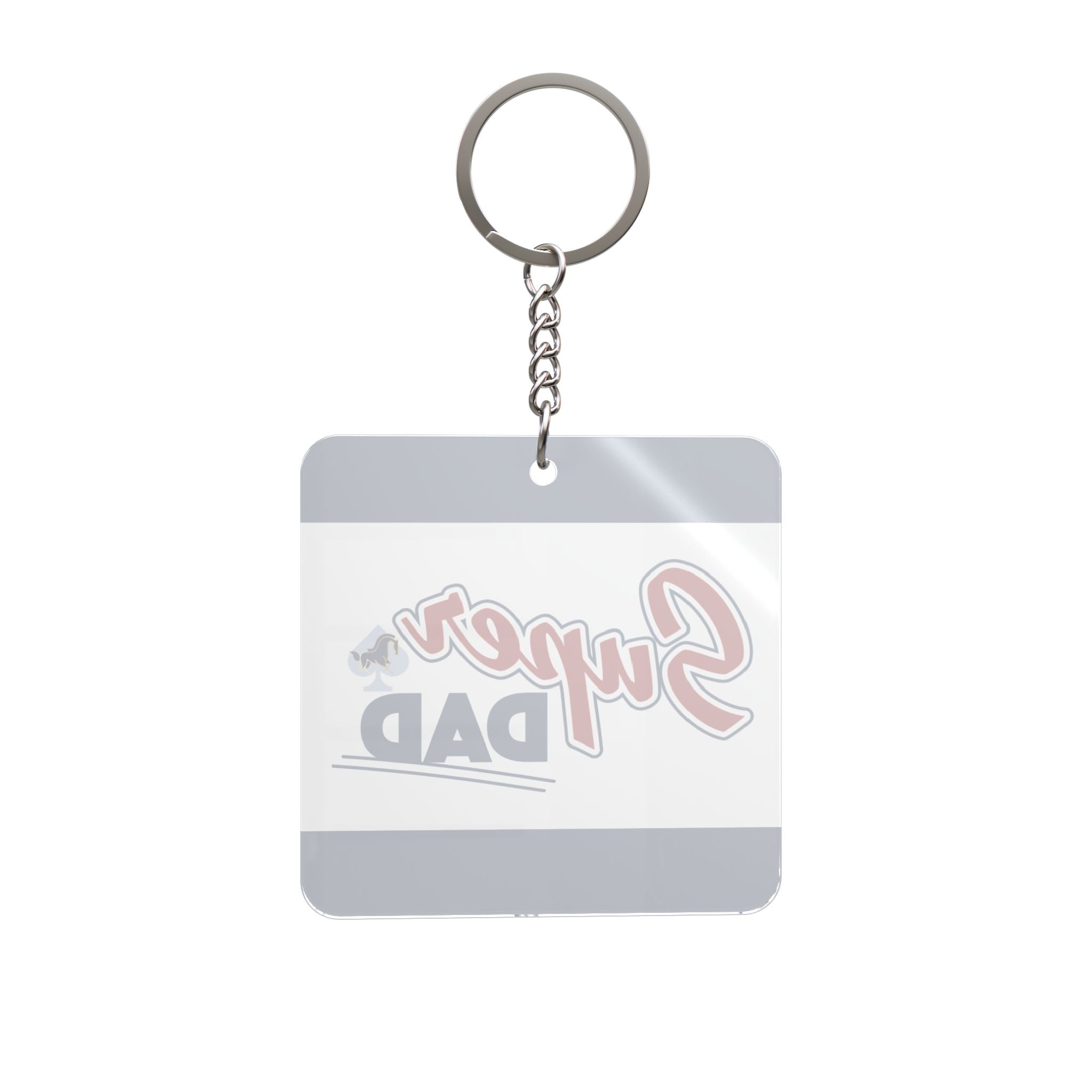 Super Dad Square Keychain