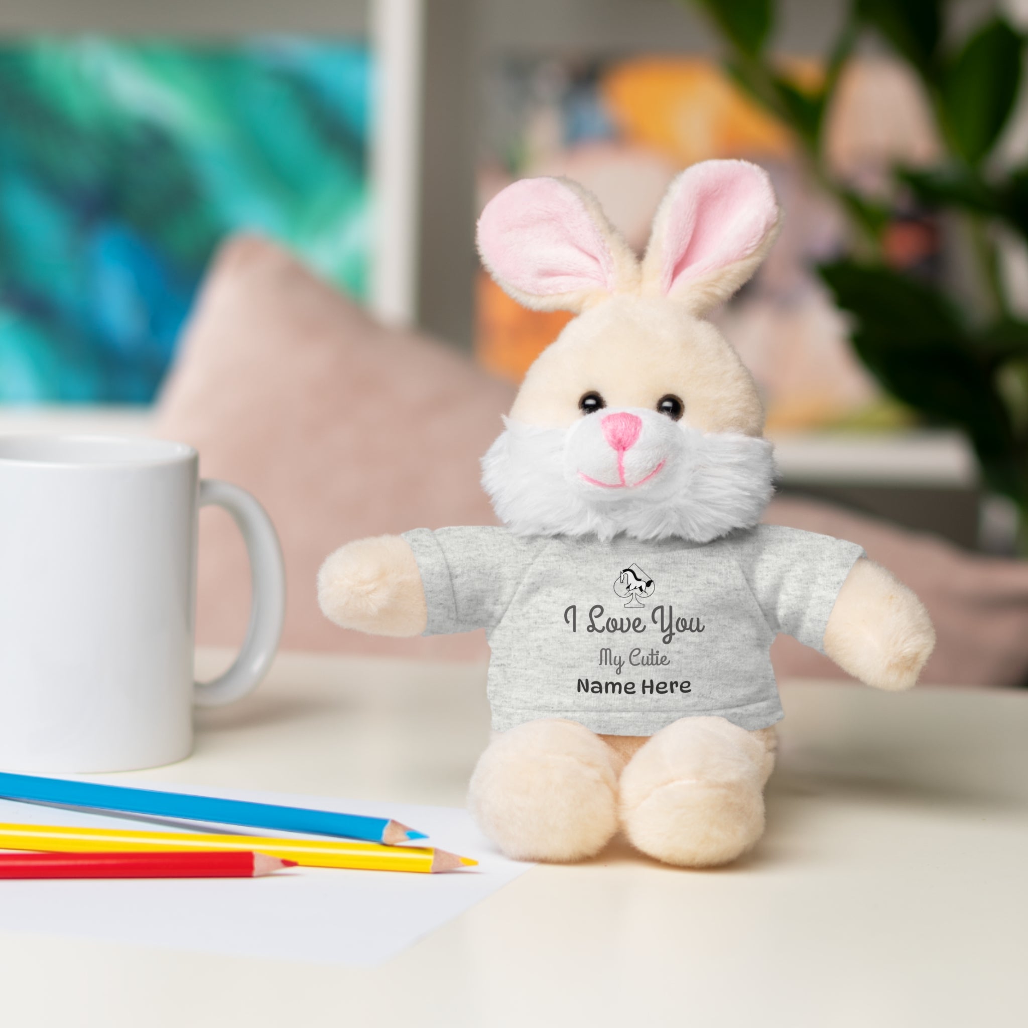 Personalized Teddy Bear with "I Love You" Tee