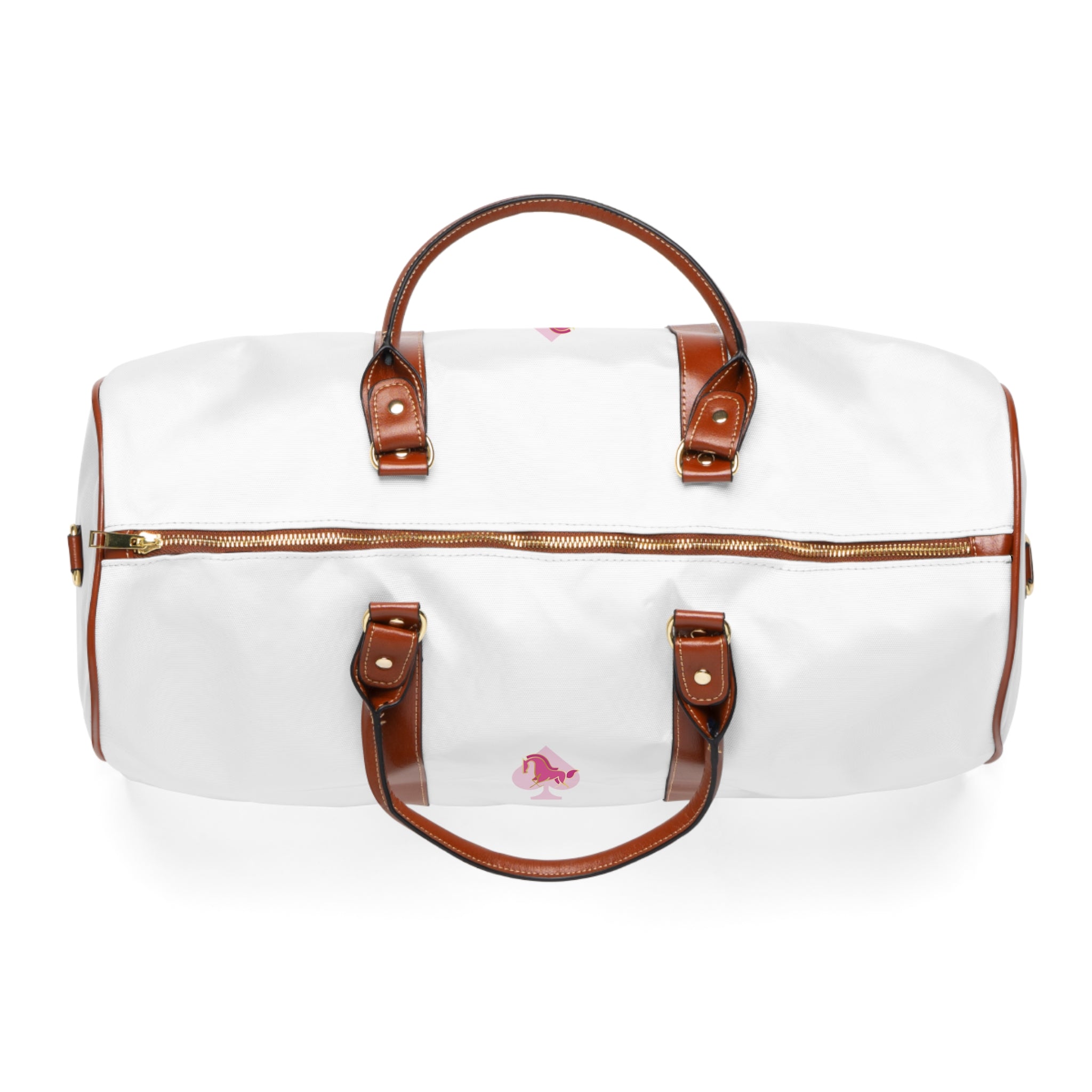 Travel Duffel with Flowers Background