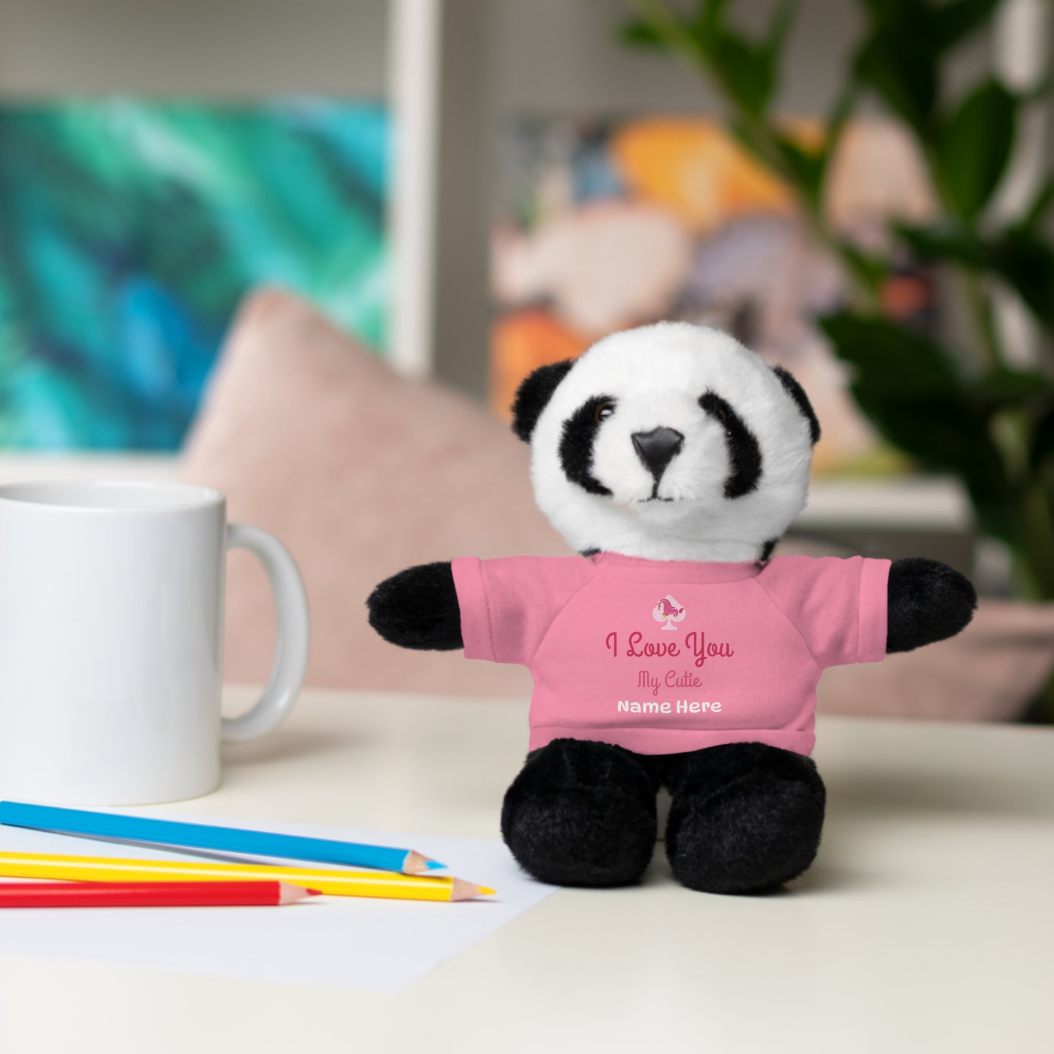 Personalized Teddy Bear with "I Love You" Tee