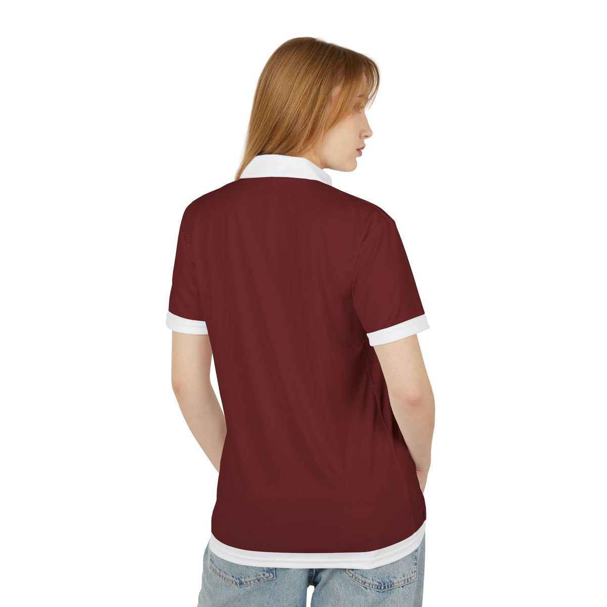 Classic Maroon Polo Shirt with White Trim
