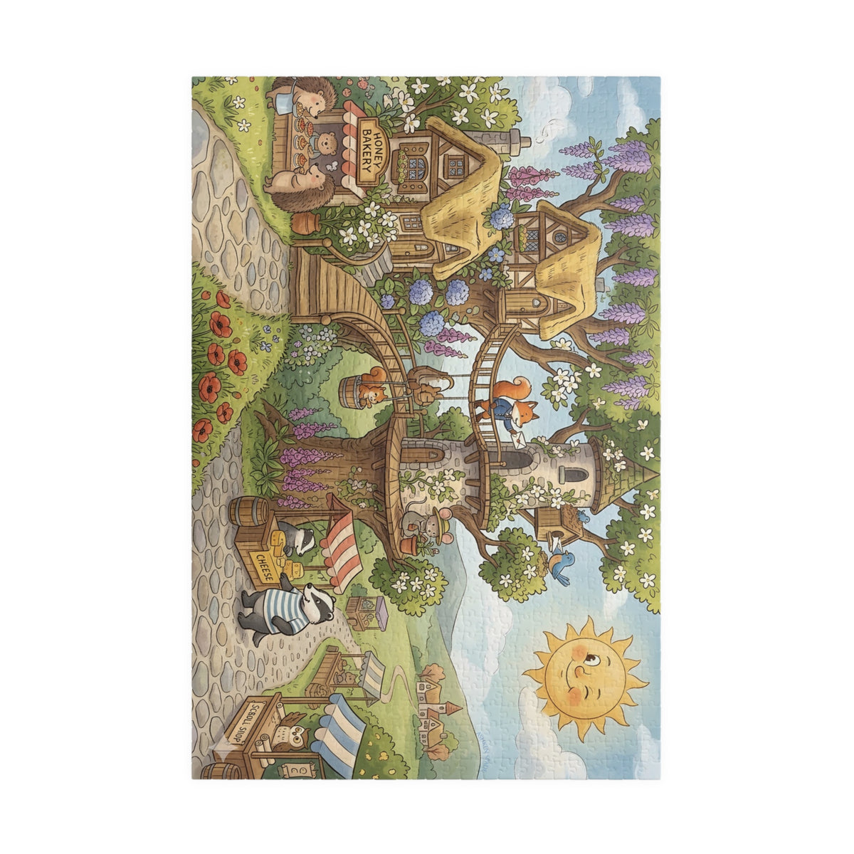 Whimsical Treehouse Village Puzzle — 252/520/1014 pc Scenic Jigsaw for Adults & Kids