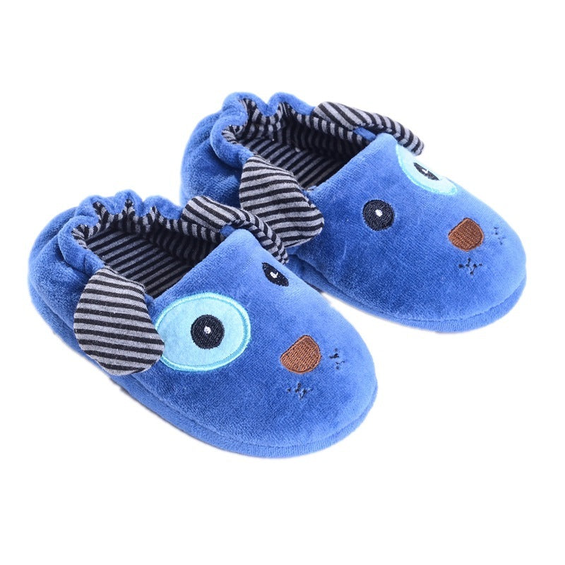 Children's Plush Puppy Cotton Slippers