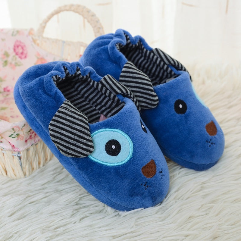 Children's Plush Puppy Cotton Slippers