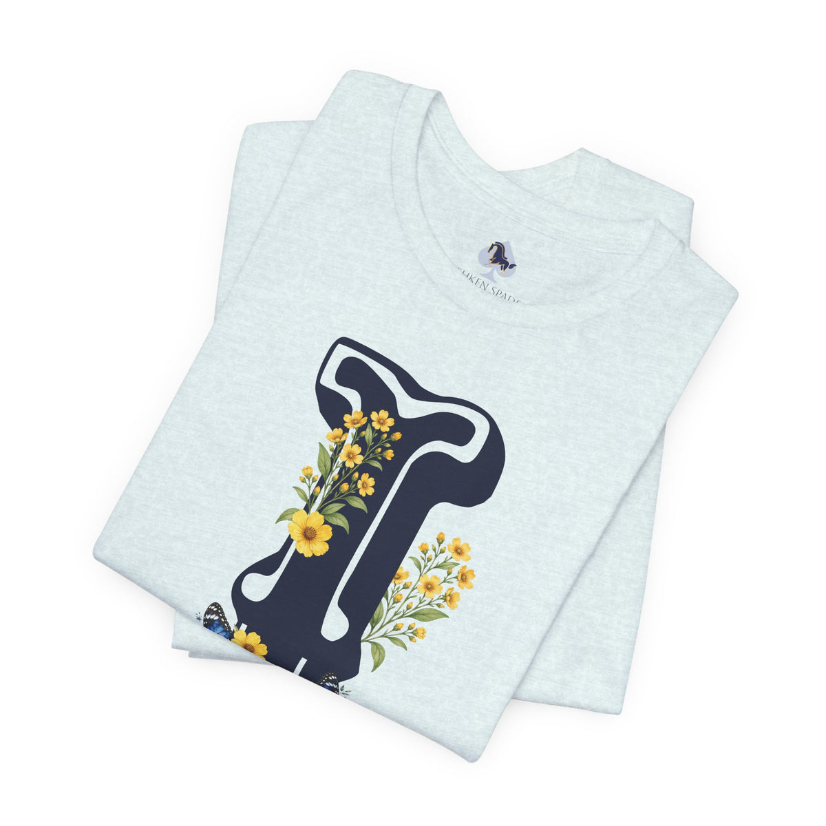Floral Letter i Monogram T-Shirt