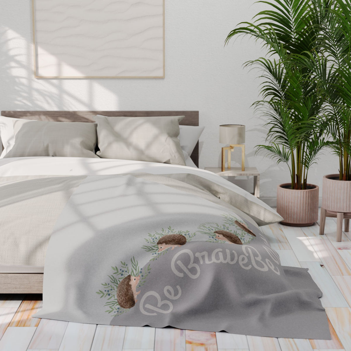 "Be Brave Be You" Cozy Polar Hedgehog Throw