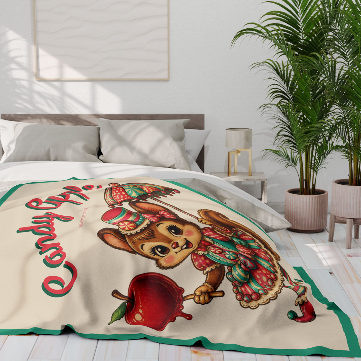 Retro LolliSquirl With  Candy Apple Fleece Blanket