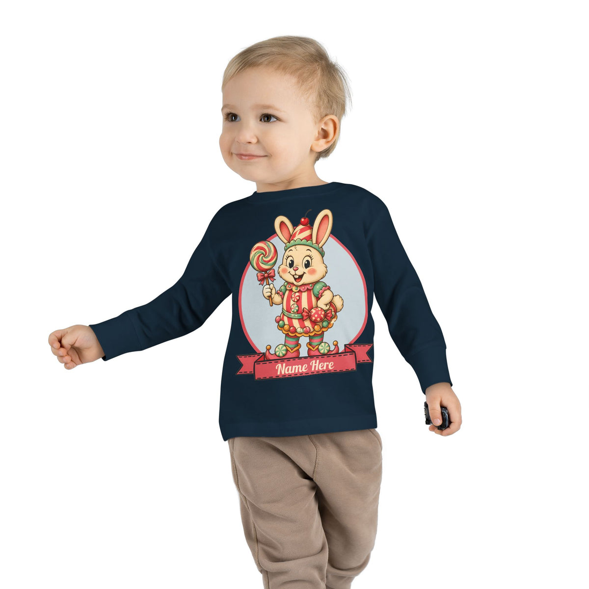 Personalized 'Bun Bon' Bunny Toddler Long Sleeve Tee