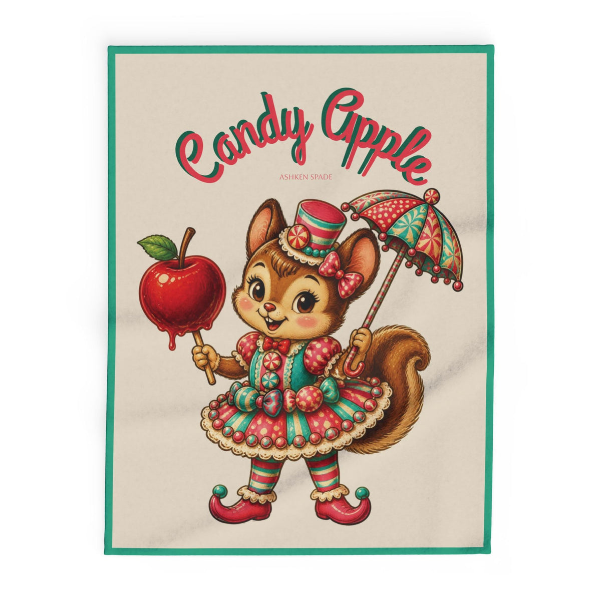 Retro LolliSquirl With  Candy Apple Fleece Blanket