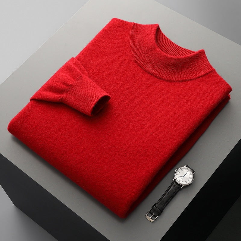 Autumn And Winter New Half-collar Wool Men's Sweater