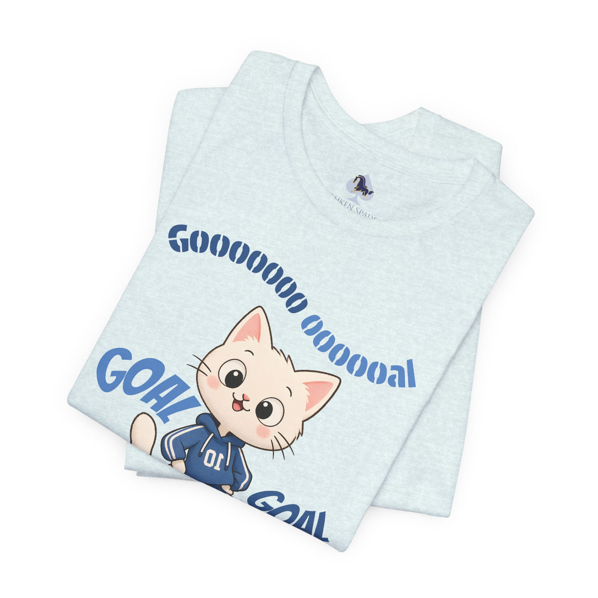 Soccer Cat T-Shirt — Cute 'Goal! Gooooal' Kids & Youth Soccer Tee (Custom Name)