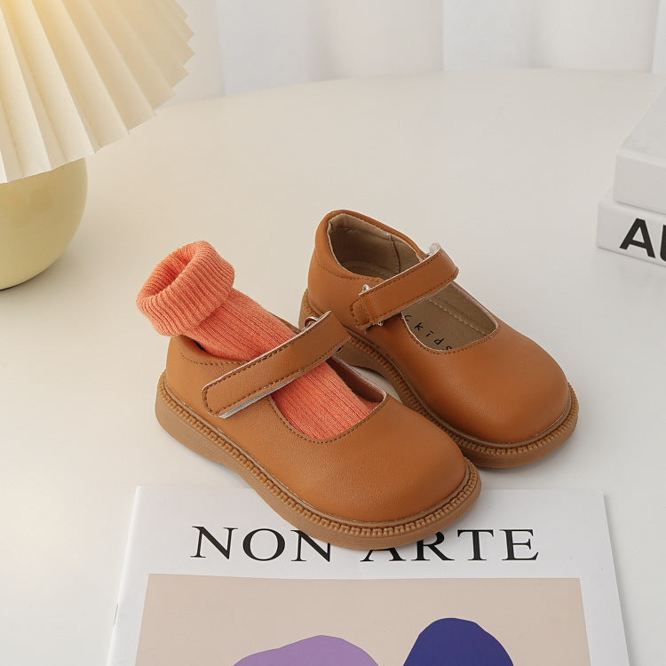 Children's Neutral Leather Shoes