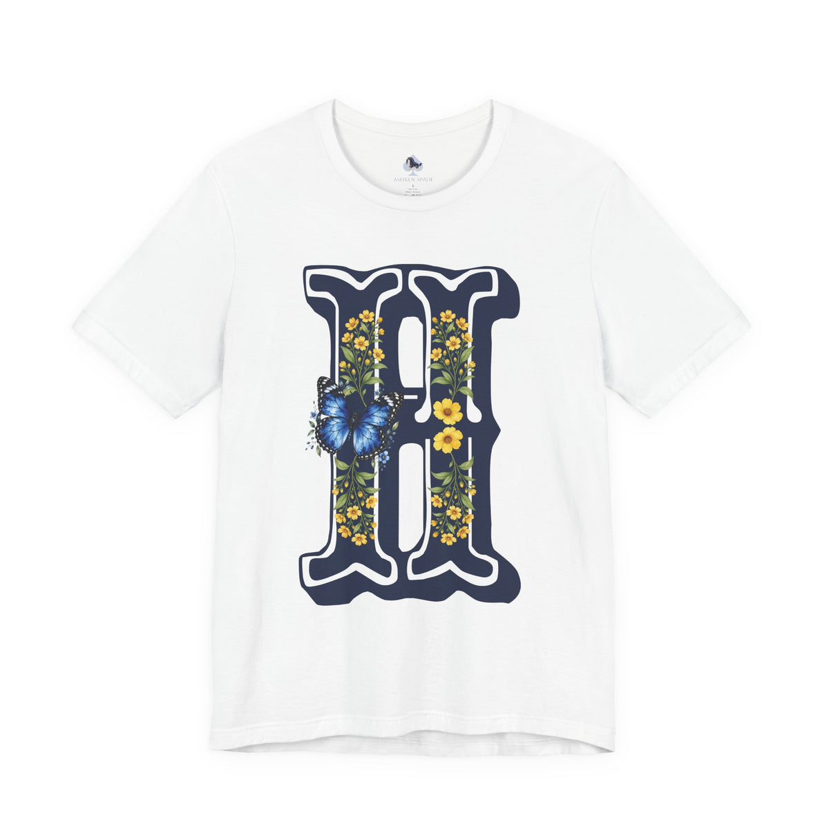 Floral Monogram H Initial Jersey T-Shirt