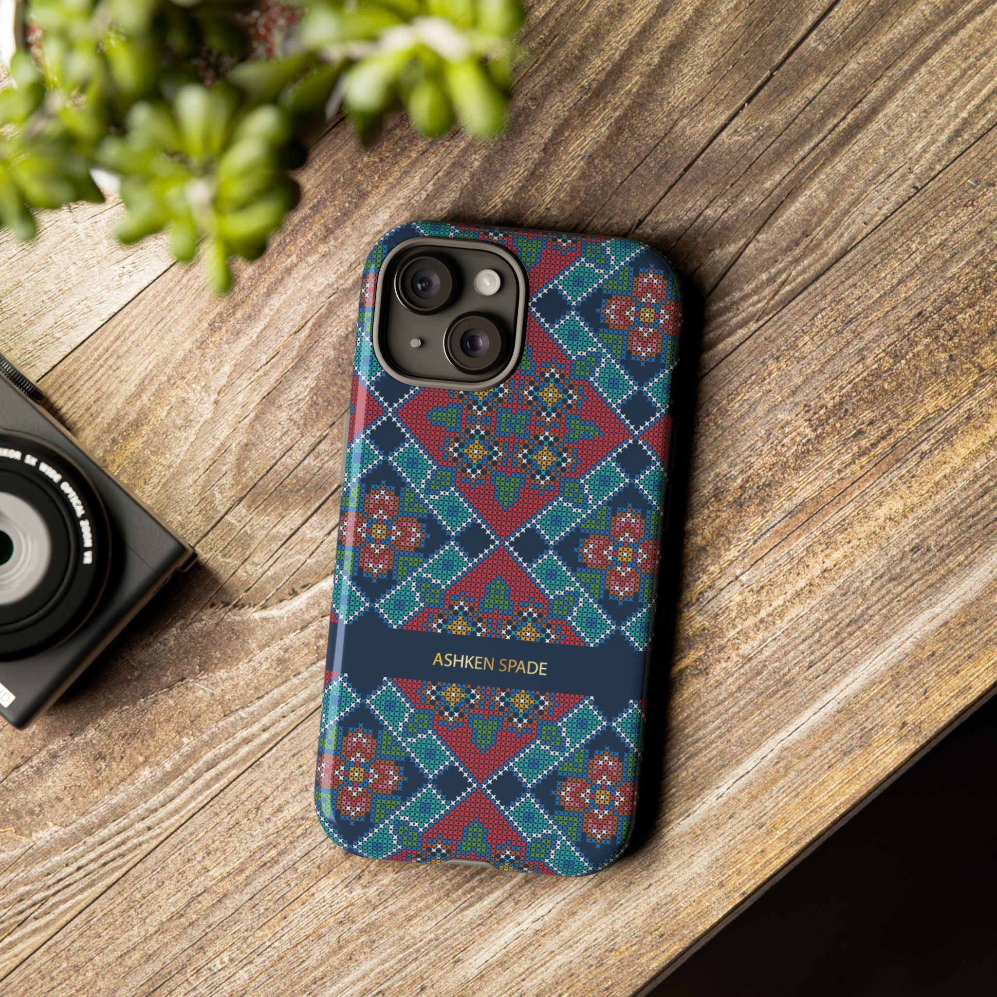 Floral Cross Stitch Phone Case