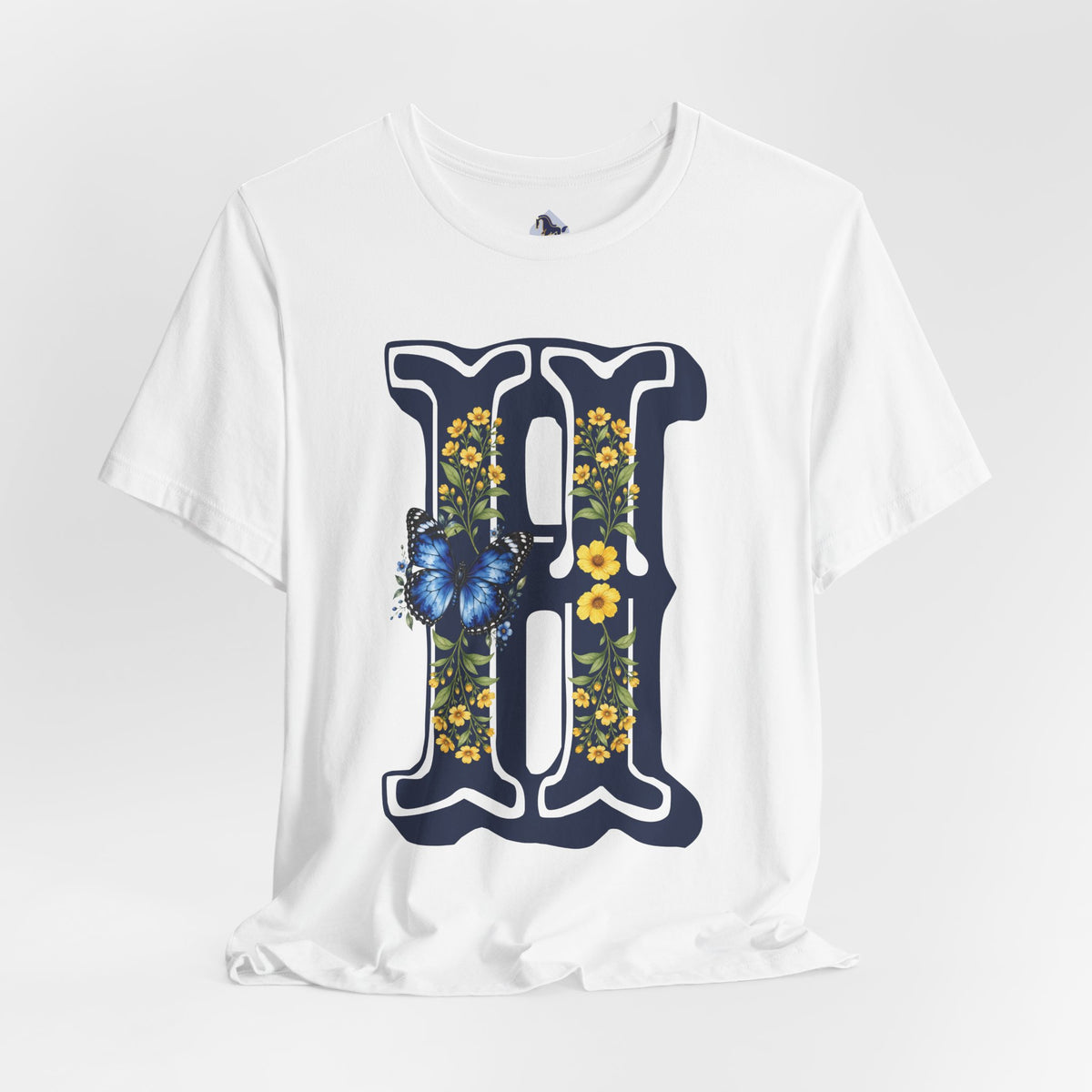 Floral Monogram H Initial Jersey T-Shirt