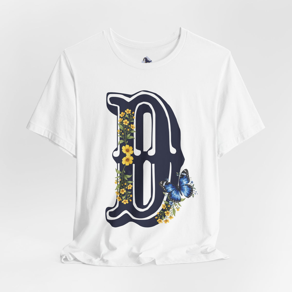 Floral Monogram B Letter T-Shirt