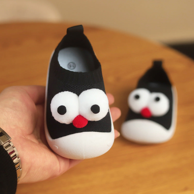 Knit Cartoon Eyes Baby Slip-Ons