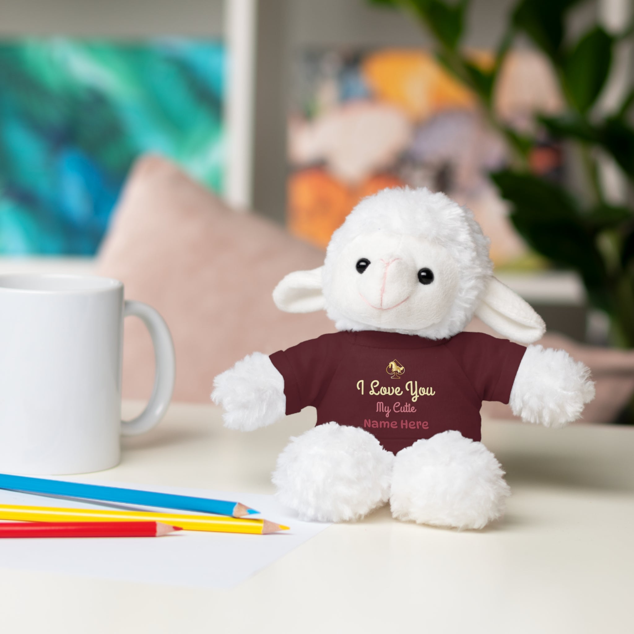 Personalized Teddy Bear with "I Love You" Tee