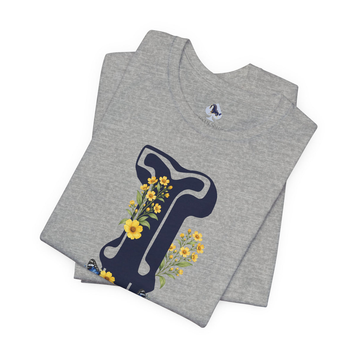Floral Letter i Monogram T-Shirt