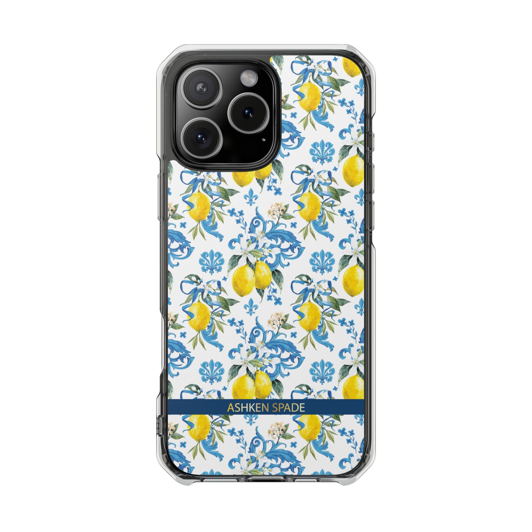Lemon Charm with Blue Ribbon Magnetic Phone Case