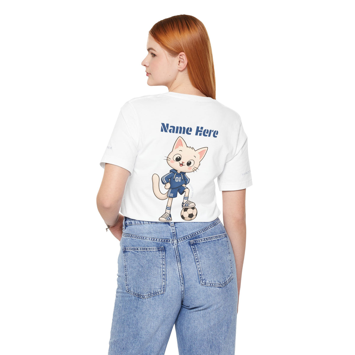 Soccer Cat T-Shirt — Cute 'Goal! Gooooal' Kids & Youth Soccer Tee (Custom Name)