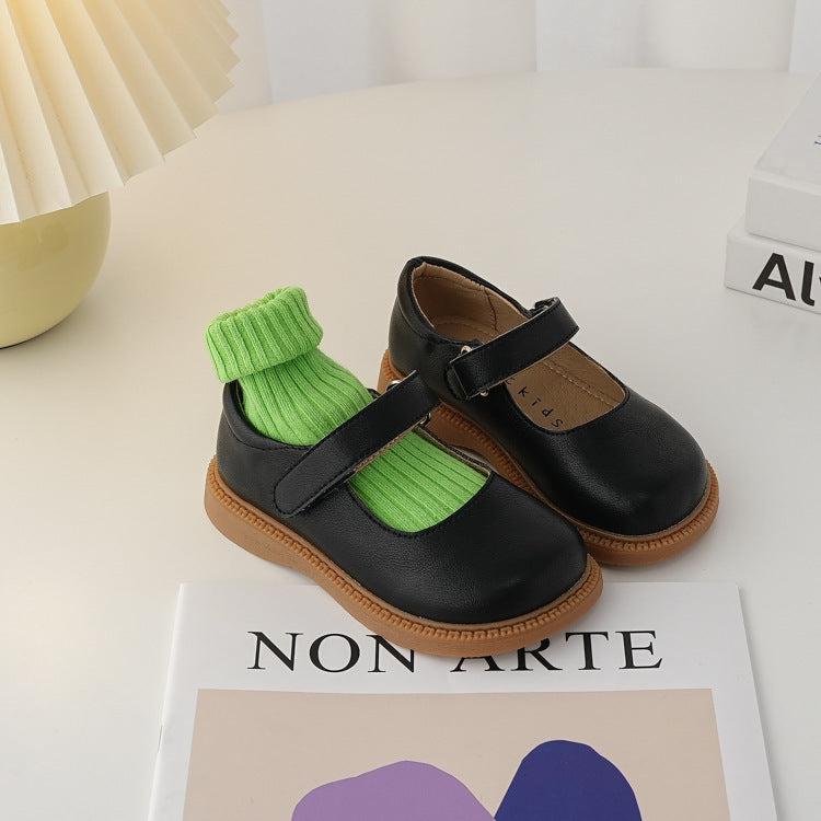 Children's Neutral Leather Shoes