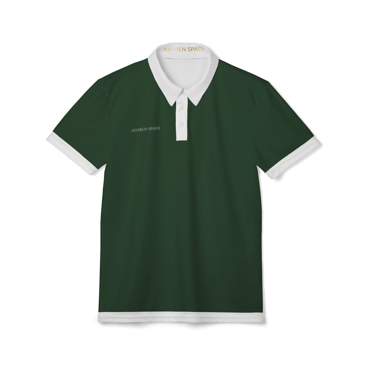 White and Green Trim Polo Shirt