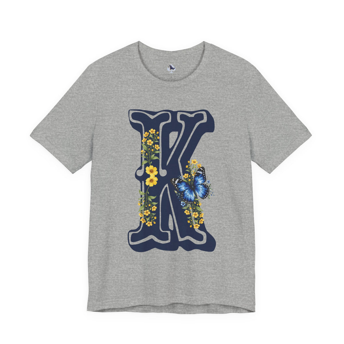Floral Butterfly Letter K T-Shirt