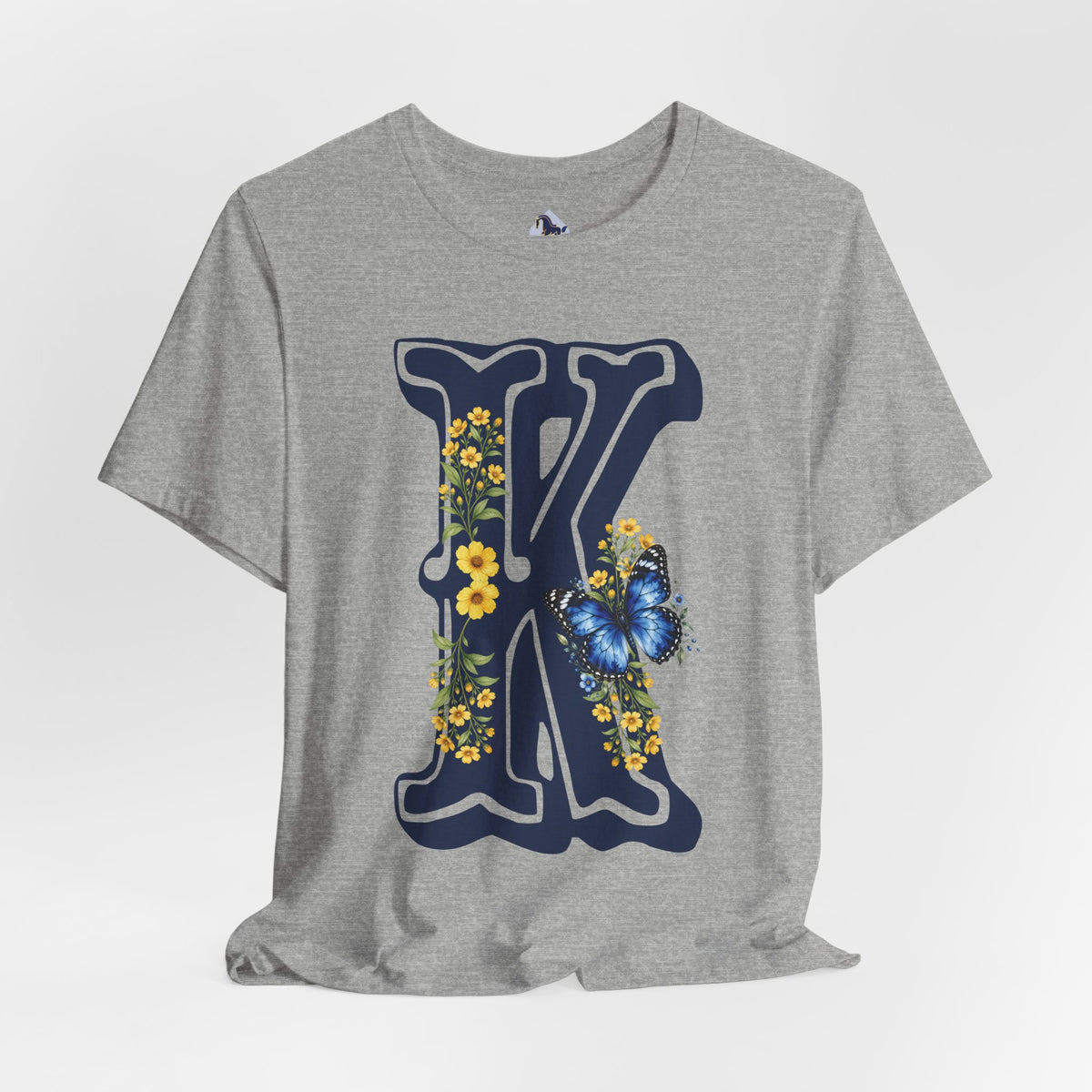 Floral Butterfly Letter K T-Shirt