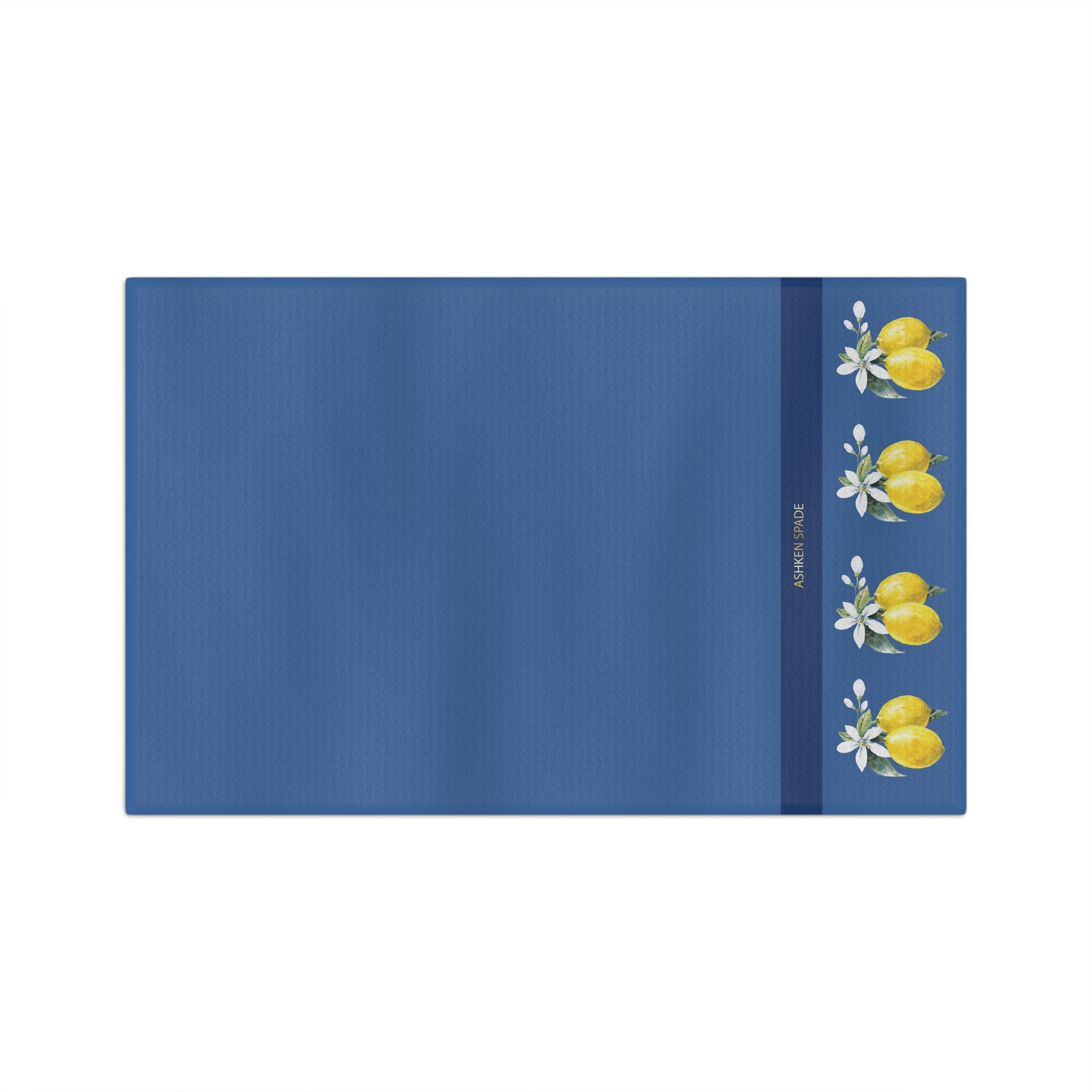 Lemon & Blue Floral Microfiber Tea Towel