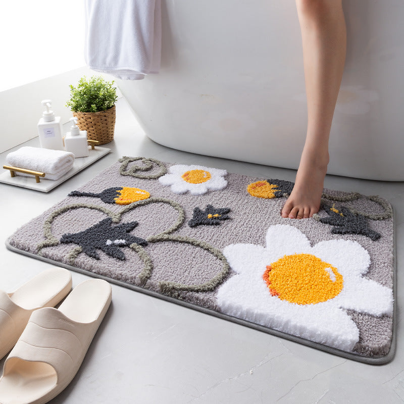 Water Absorbing Flocking Mat Bathroom Anti-skid