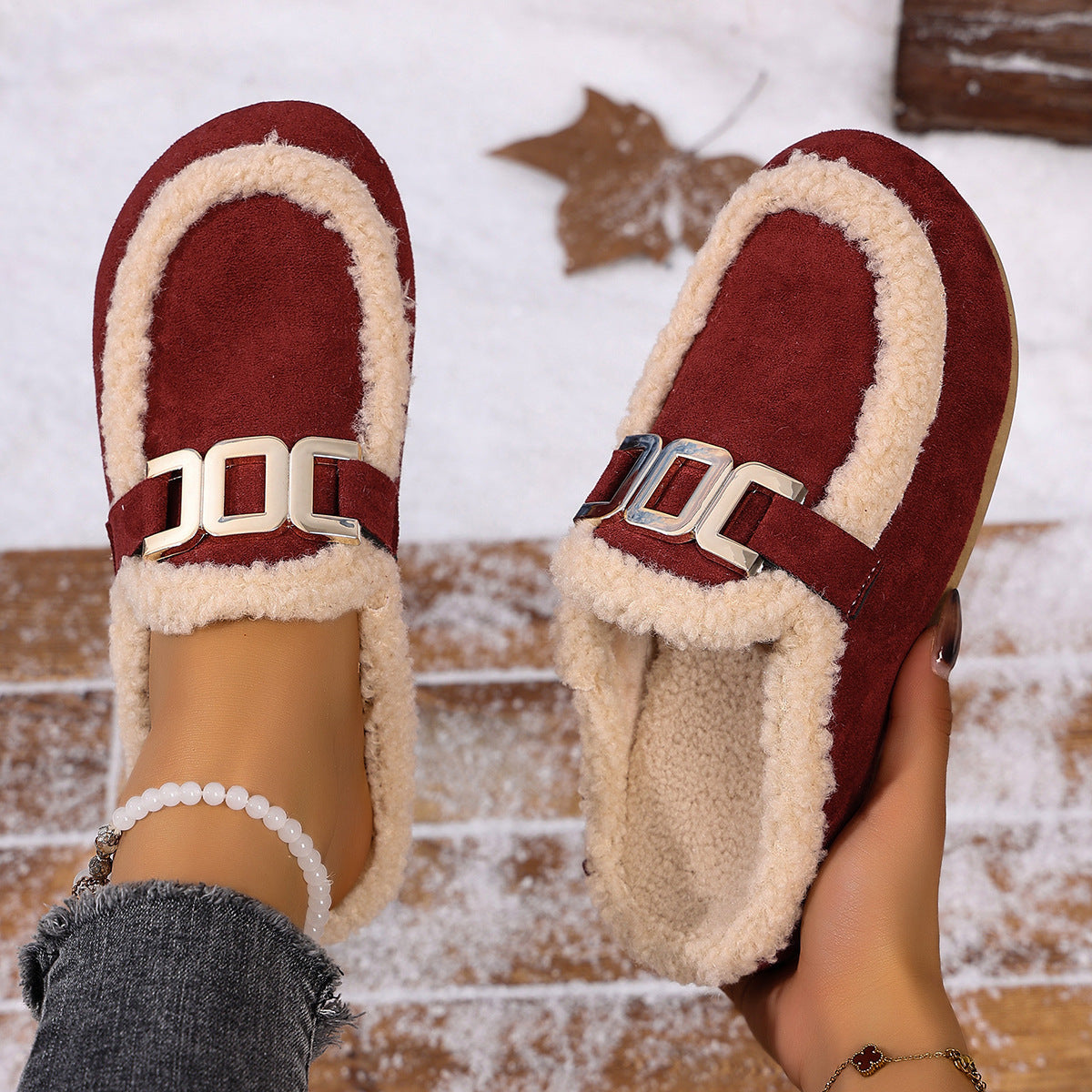Winter New Birkenstock Closed Toe Fluffy Shoes