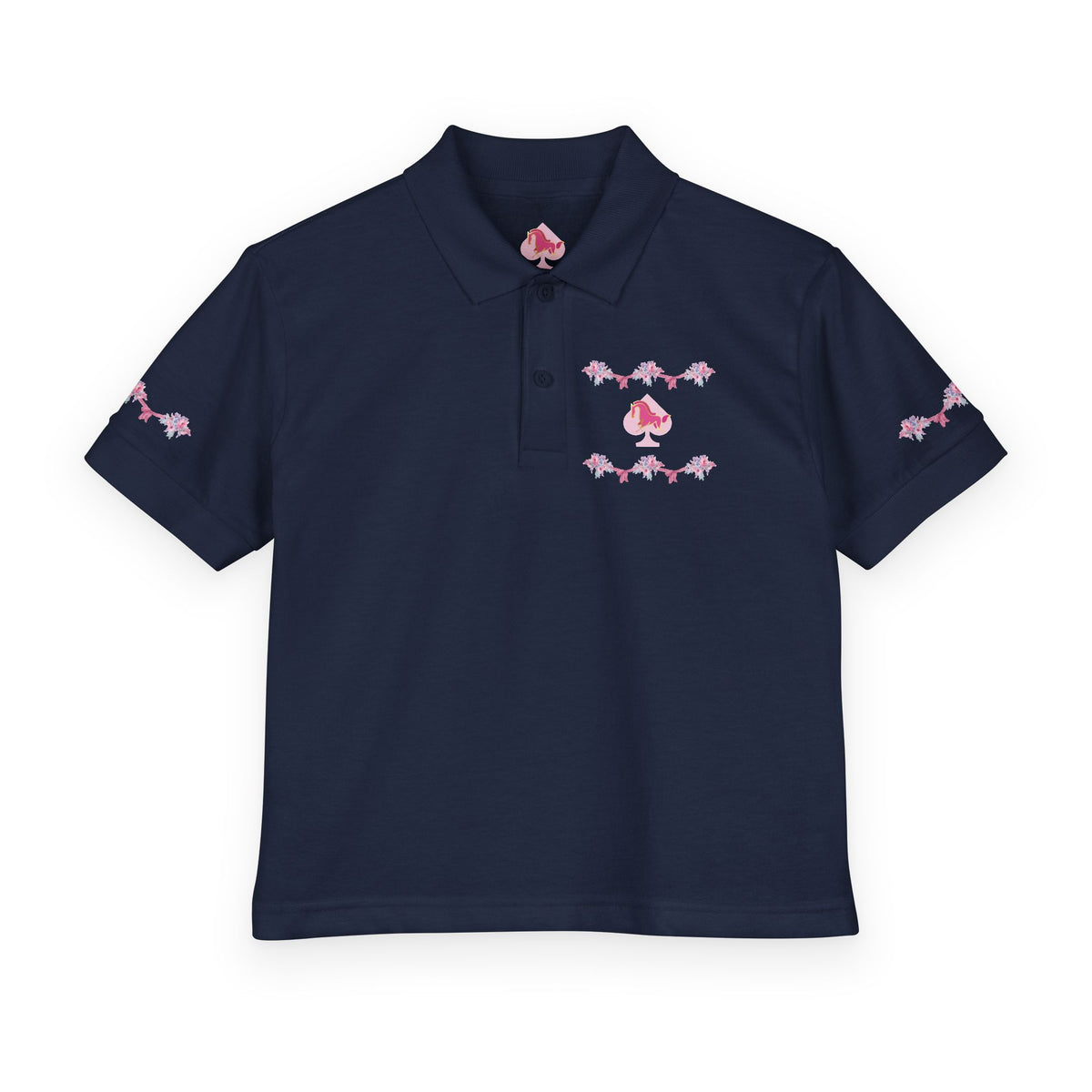 Pink FloraL Youth Polo