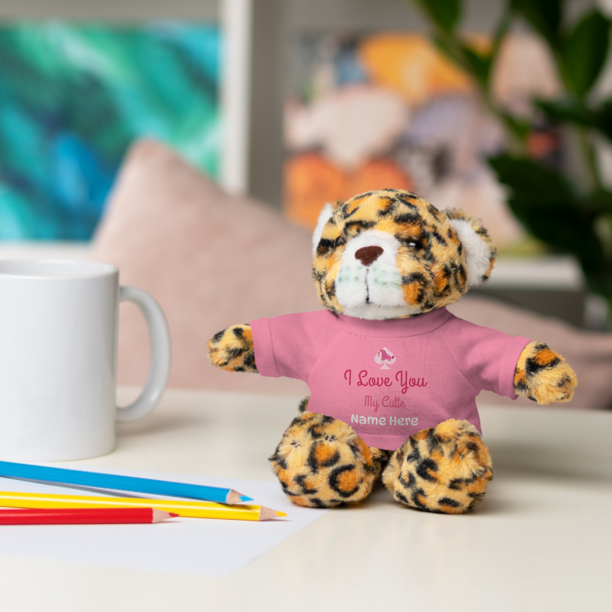 Personalized Teddy Bear with "I Love You" Tee