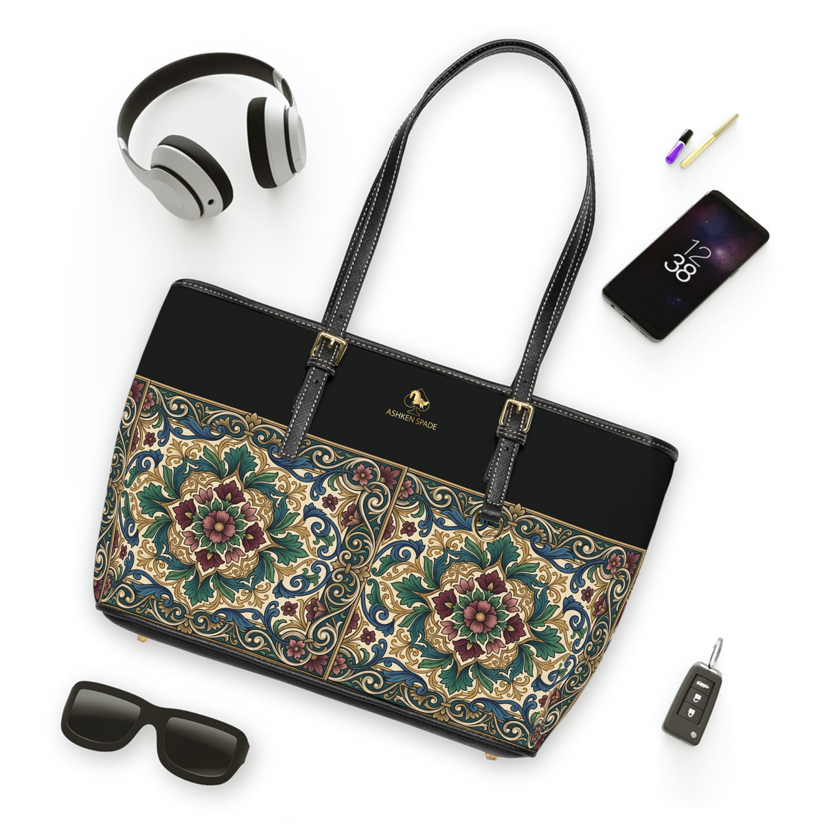 Floral Tile Tote