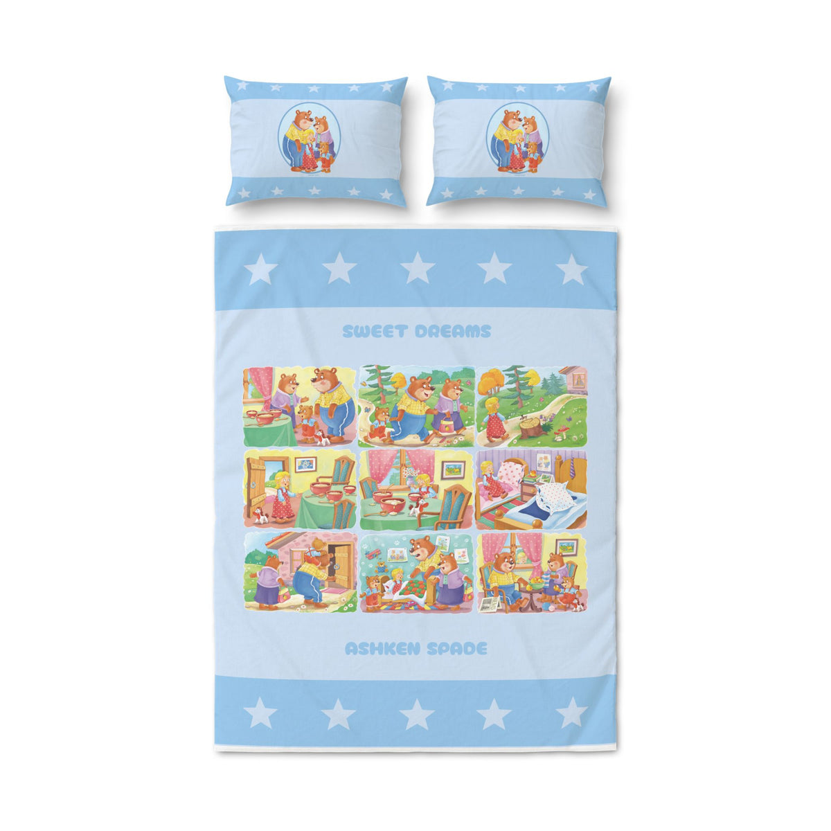 Blue "Sweet Dreams" 3-Piece Bedding