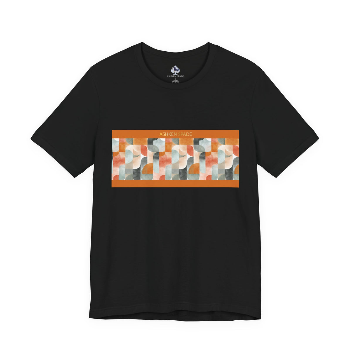 Geometric Orange Retro Strokes T‑Shirt