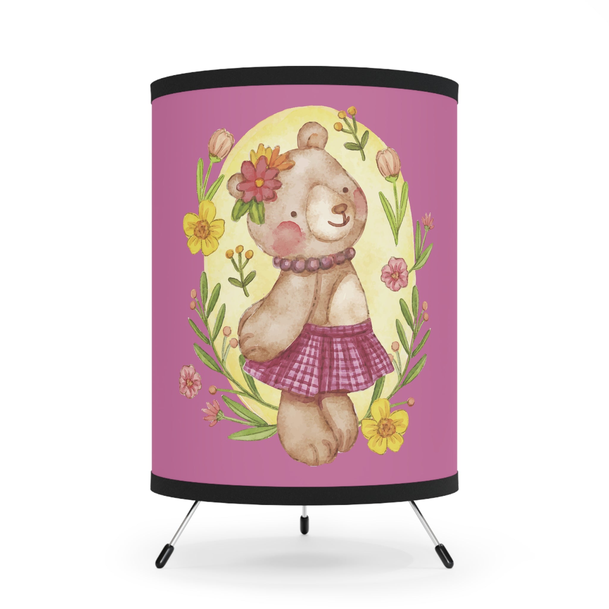 Cute Bear Fabric Shade, Plug-In Lamp