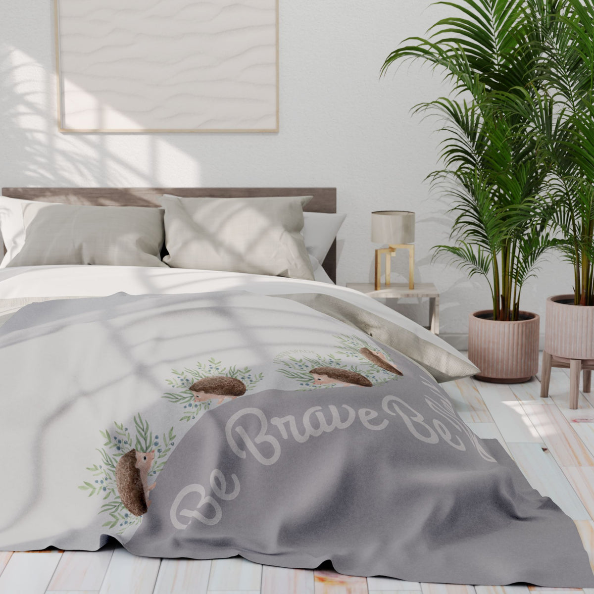 "Be Brave Be You" Cozy Polar Hedgehog Throw