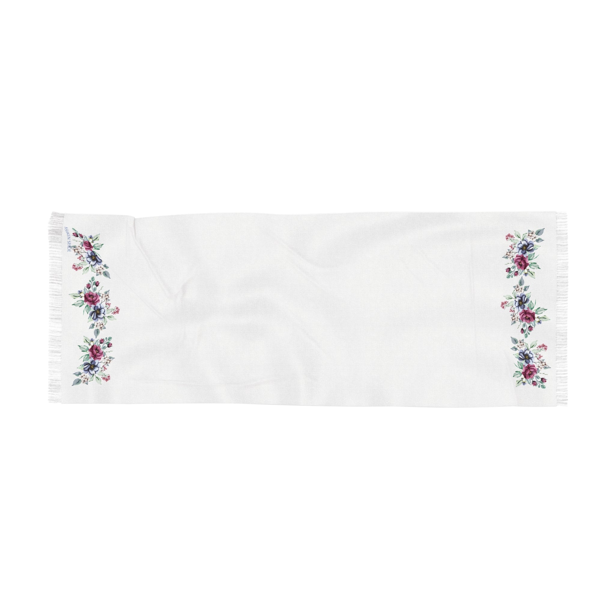 Pastel Green Floral Border Scarf