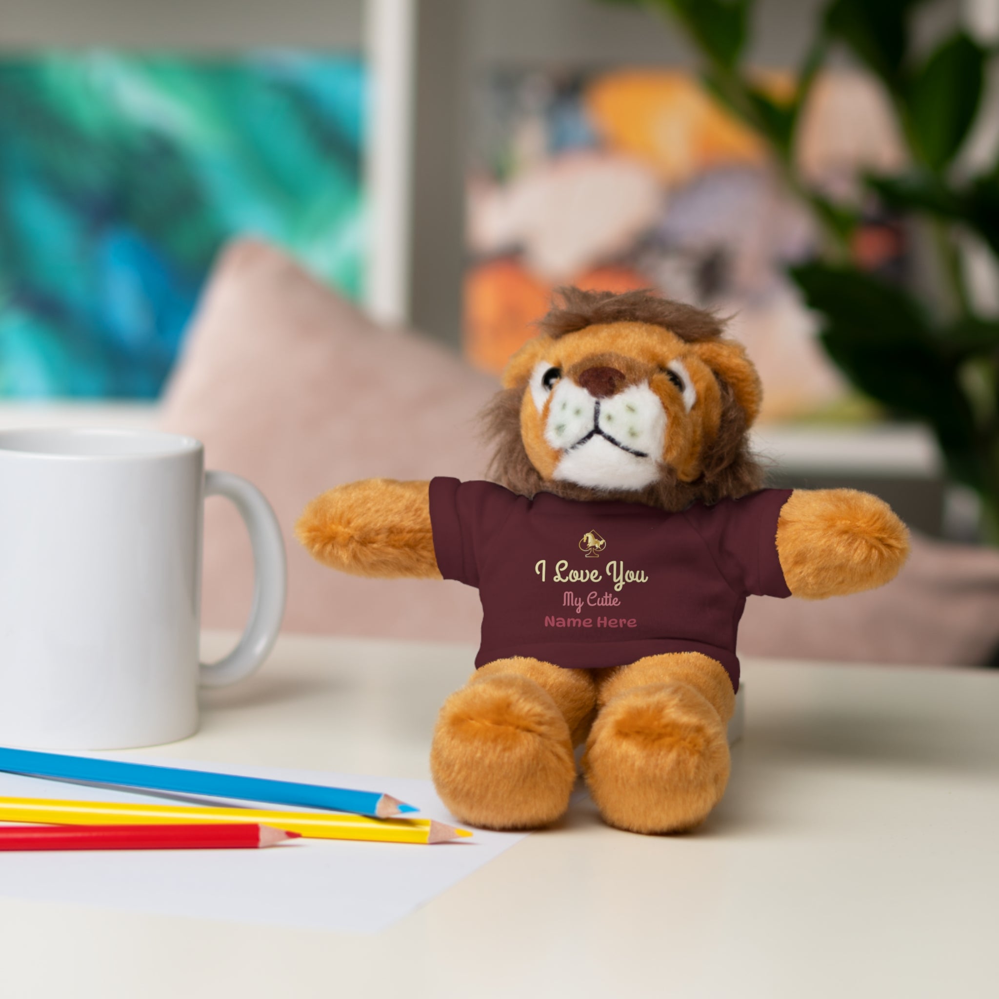 Personalized Teddy Bear with "I Love You" Tee