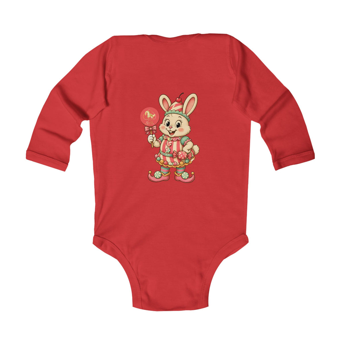 Cute Floral Bear Long-Sleeve Baby Bodysuit