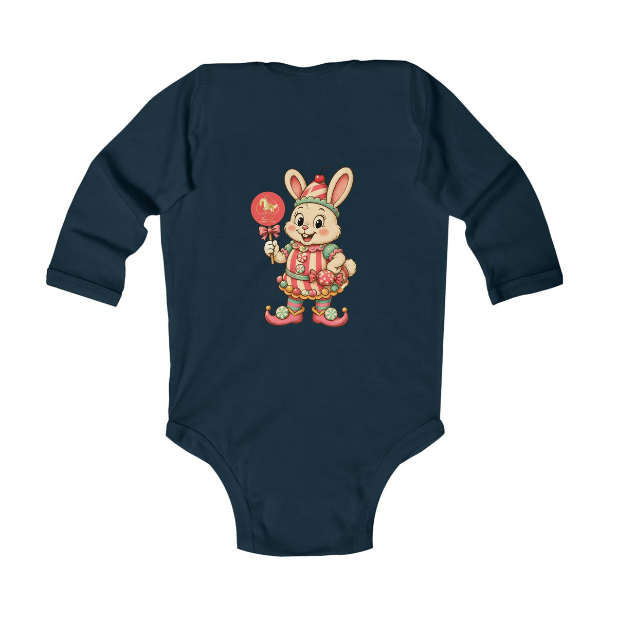 Cute Floral Bear Long-Sleeve Baby Bodysuit