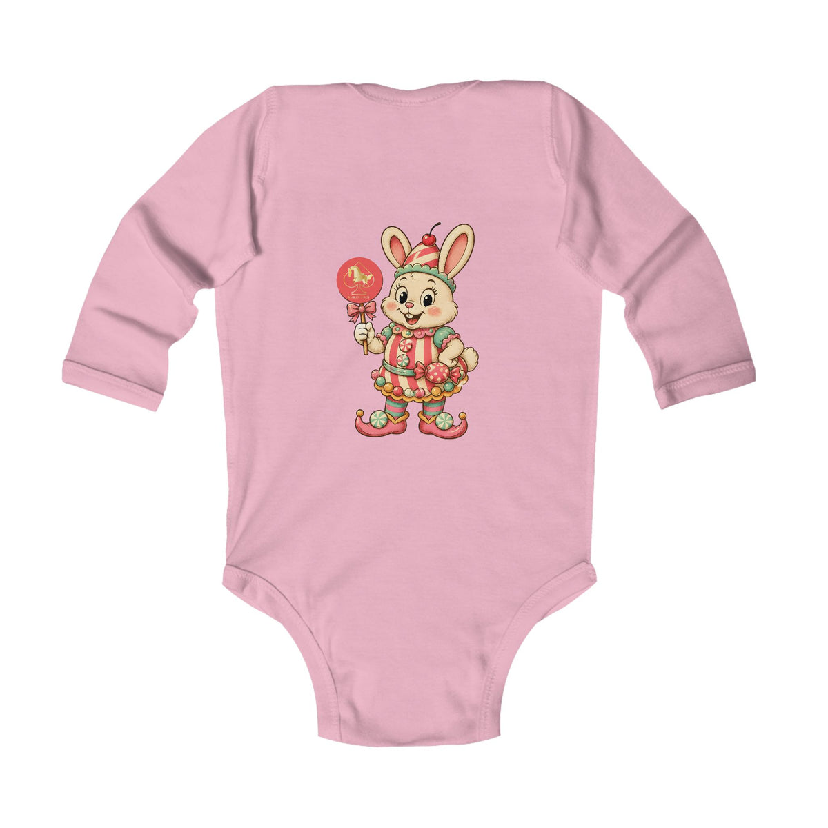 Cute Floral Bear Long-Sleeve Baby Bodysuit