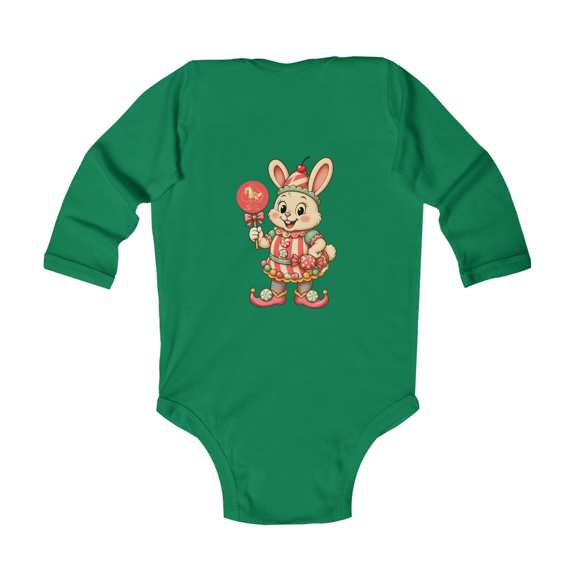 Cute Floral Bear Long-Sleeve Baby Bodysuit