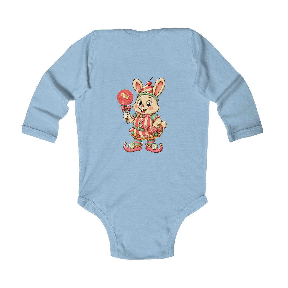 Cute Floral Bear Long-Sleeve Baby Bodysuit
