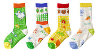 New Cartoon Illustration Socks Cotton Children's Mesh Socks