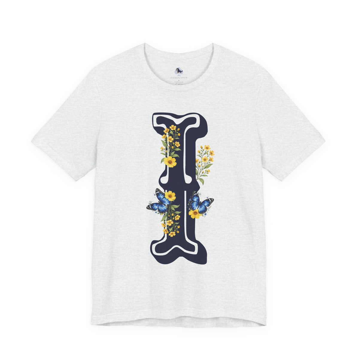 Floral Letter i Monogram T-Shirt